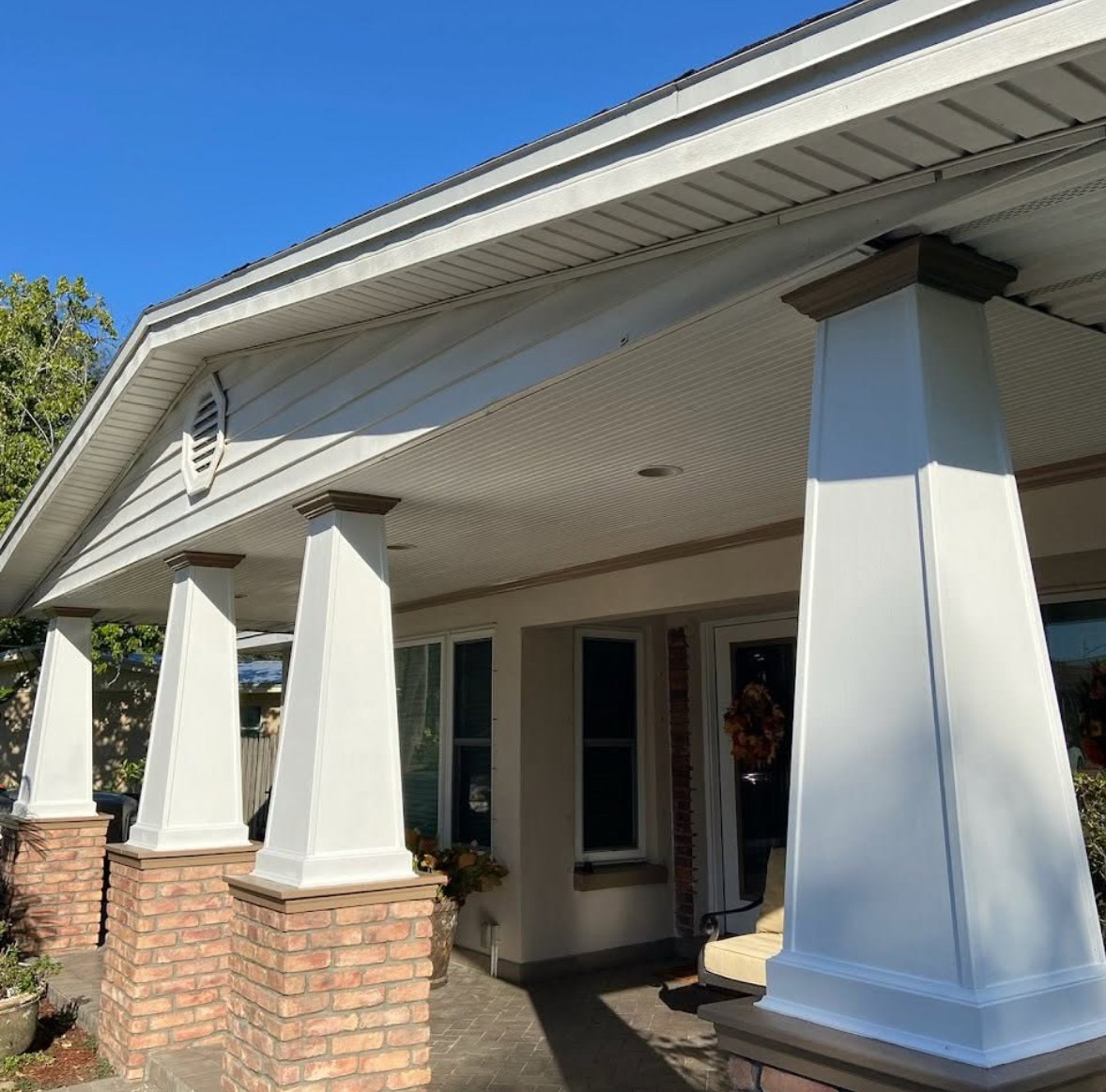 Porch pillars after repair